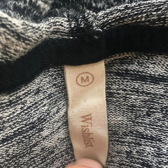 Wishlist Size Medium Longline Sweater Grey White Full Zip Hooded Sweater - Picture 6 of 8